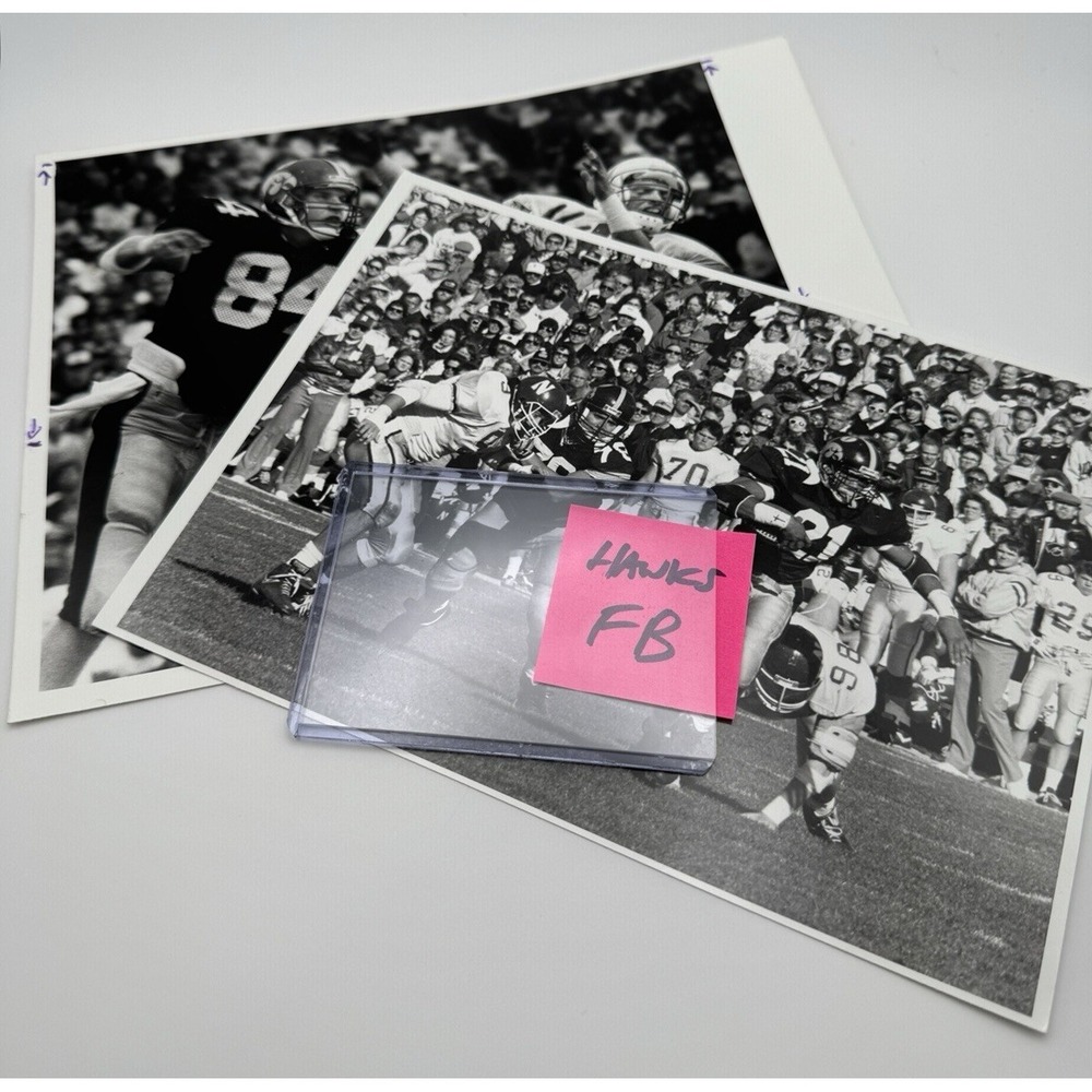 Iowa Hawkeyes Football 1988 Marv Cook ~ 1990 Tony Stewart ~ Rob Baxley B&W Photo
